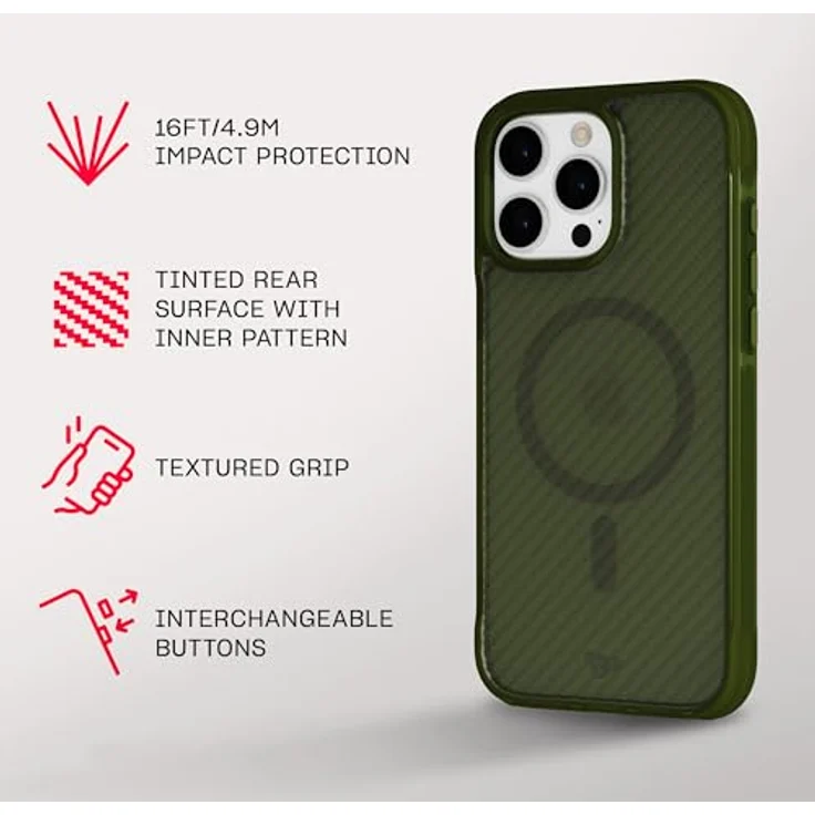 tech21 EvoArmor für iPhone 16 Pro Max - Aufprallschutz Hülle 21x Militärstandard getestet in Grün – Bild 4