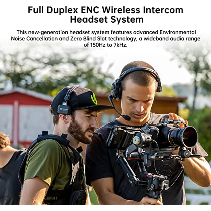 Hollyland Solidcom C1 Pro Wireless Intercom System ENC Geräuschunterdrückung Full Duplex 4 Nutzer 350m Teamkommunikation PTT Mute Single Headset für Kirche Drohne TV Film Produktion 1 Master&3 Remote – Bild 2
