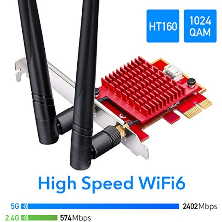 Cudy AX5400 Tri-Band Wi-Fi 6 WLAN- / Bluetooth®-Adapter PCIe 5400MBit/s – Bild 3