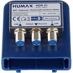 HUMAX Digital 2x1 DiSEqC Relais, SAT Verteiler zum Anschluss von 2 Single LNB an einen Receiver, SAT Multischalter 1 auf 2 mit Wetterschutzgehäuse, SAT Verstärker für Umschaltung bis zu 2 Satelliten