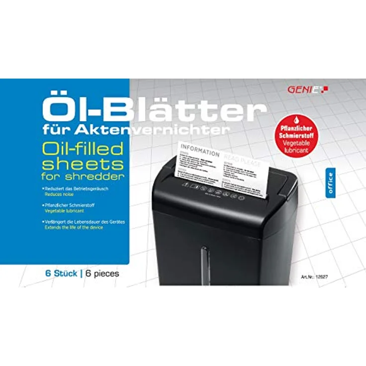 Genie Ölblätter, Ölpapier für Aktenvernichter, 6 Blatt – Bild 3