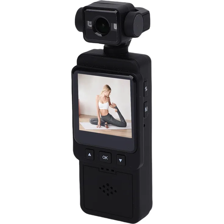 KKmoon Bodycam 1080p HD, tragbare Videokamera mit 360° drehbarem Weitwinkelobjektiv und Bewegungserkennung