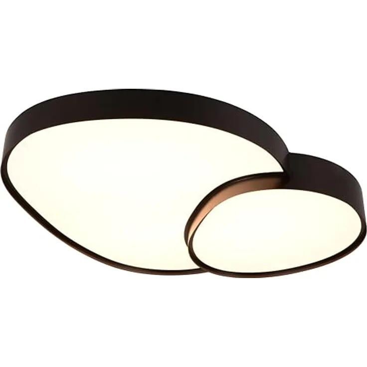 Trio Leuchten Deckenleuchte Rise 647519232, Metall Schwarz matt, Schirm Kunststoff Weiß, inkl. 45 Watt LED, Dimmbar, Lichtfarbe einstellbar