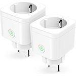 Refoss WLAN Steckdose Zeitschaltuhr Steckdose 2er Pack Smart MINI Steckdose mit Fernbedienung, Smart Home WiFi Steckdose mit Sprachsteuerung, Smart Plug Funktioniert mit Alexa, Google