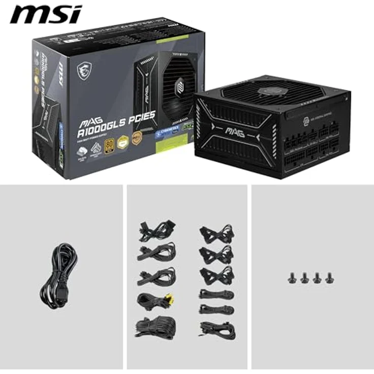 MSI Netzteil MAG A1000GLS, 1000 Watt PCIE5 Netzteil, Schwarz – Bild 7