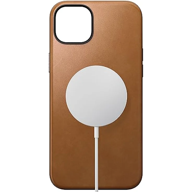 NOMAD Modern Leather Case | für iPhone 15 Plus | Schutzhülle aus Polycarbonat und hochwertigem Echtleder | MagSafe-kompatibel | English Tan – Bild 2