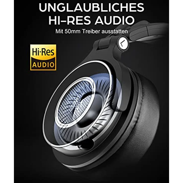 OneOdio Kopfhörer mit Kabel, Monitor 60 Professioneller geschlossener Studio Kopfhörer 38 Ohm, Kopfhörer Over Ear mit 50mm Treiber Hi-Res Audio, Abnehmbares Kabel(3.5mm/6.35mm), für Podcast, Handy, PC – Bild 2