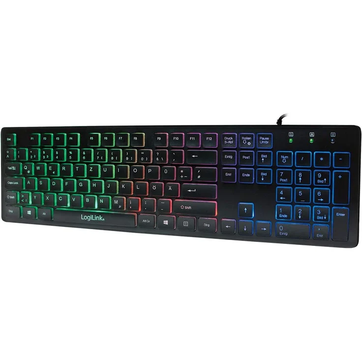 LogiLink Illuminated - Tastatur - hinterleuchtet - USB - Deutsch QWERTZ (ID0138) – Bild 1
