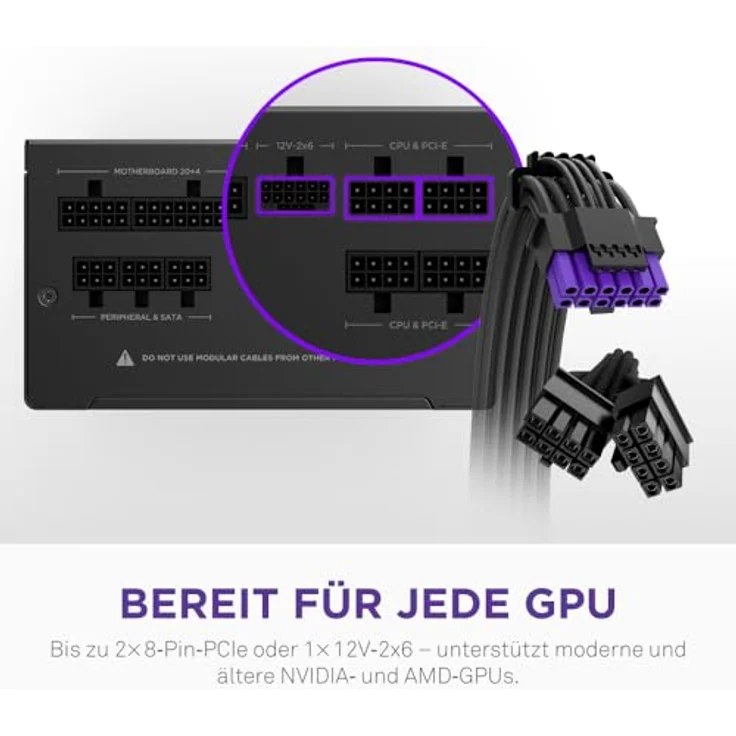 NZXT C750, 750 W ATX 3.1 Netzteil mit 80+ Gold-Zertifizierung, vollmodular und leise Kühlung, Schwarz – Bild 5