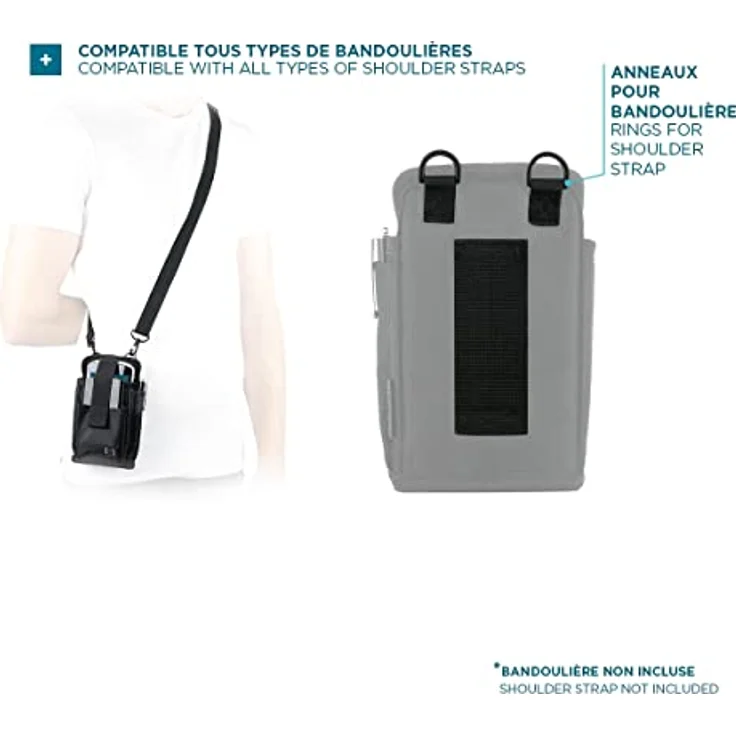 MOBILIS Holster Mobile Computer/Scannertasche, Größe S für Geräte bis 8,5 x 14,5 x 2 cm, mit abnehmbarem Gürtel, Schwarz – Bild 4