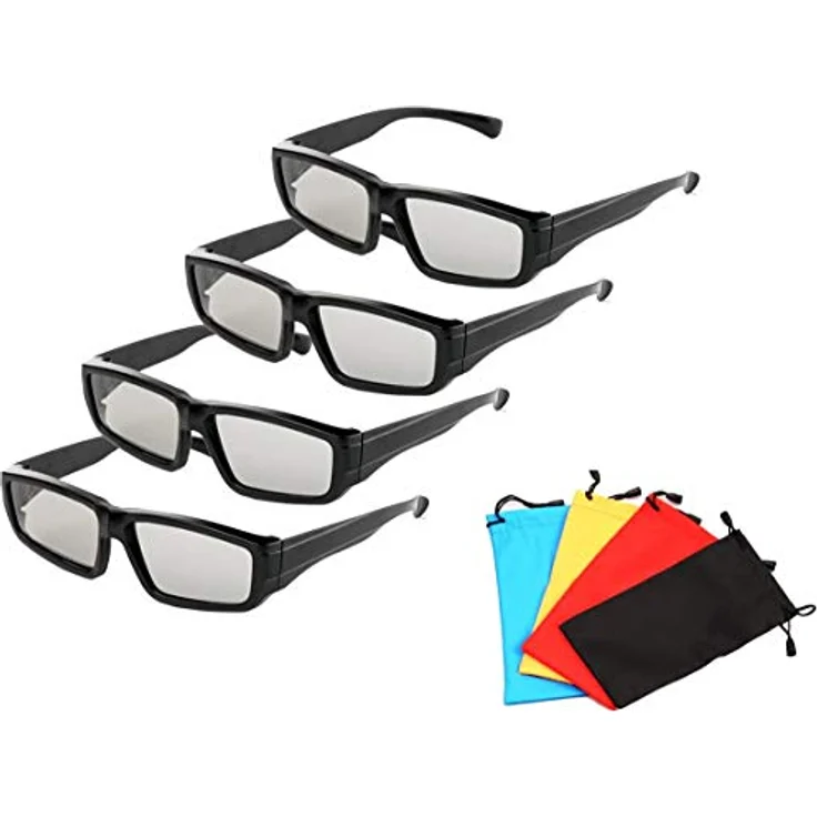 4er Pack Unisex Passive Polarisierte 3D-Brille für LG, Sony, Panasonic, Toshiba und Alle Passiven 3D-Tvs RealD 3D-Kino-Brille Zum Ansehen von Filmen Family Pack Circular Polarized Lenses – Bild 3