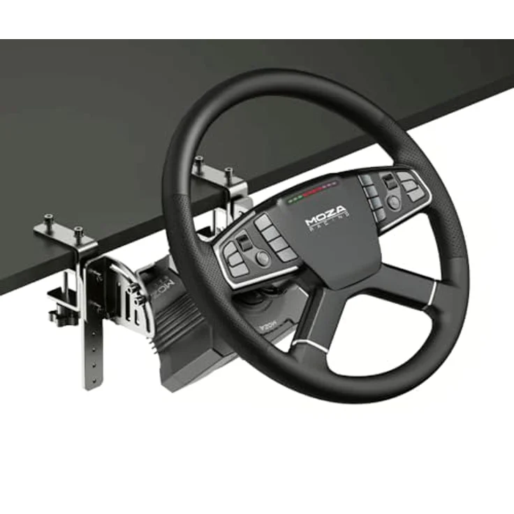 MOZA RACING Truck Driving Simulator Bundle, Gaming-Zubehör mit R5 Direct-Drive-Basis, 400 mm Trucklenkrad, programmierbaren Tasten und SR-P Lite Pedalen, Schwarz – Bild 4