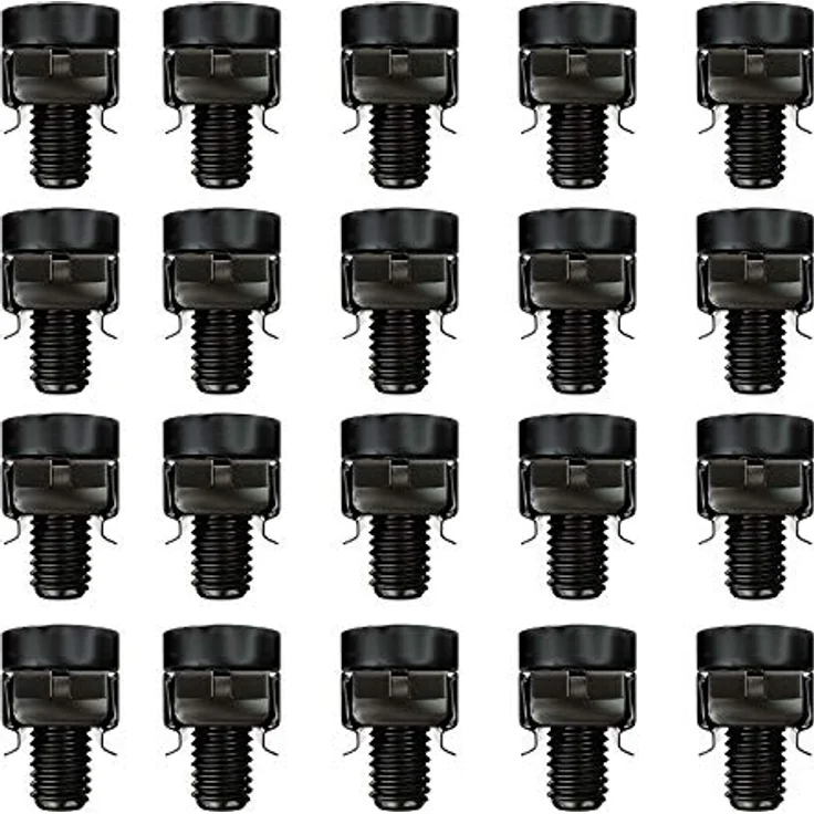 deleyCON 20x M6 Käfigmuttern Schrauben Set, Befestigungsmaterial für 19 und 10 Zoll Netzwerkschränke, Stahl, Schwarz – Bild 5