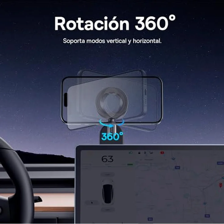 Baseus C02 Go, Magnetischer Smartphone Halter für Auto, 360° drehbar, Schwarz – Bild 5