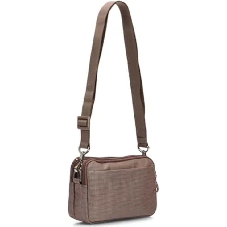 Mandarina Duck MD20, Kamera Schultertasche aus wasserbeständigem Polyester mit verstellbarem Gurt, grau – Bild 2