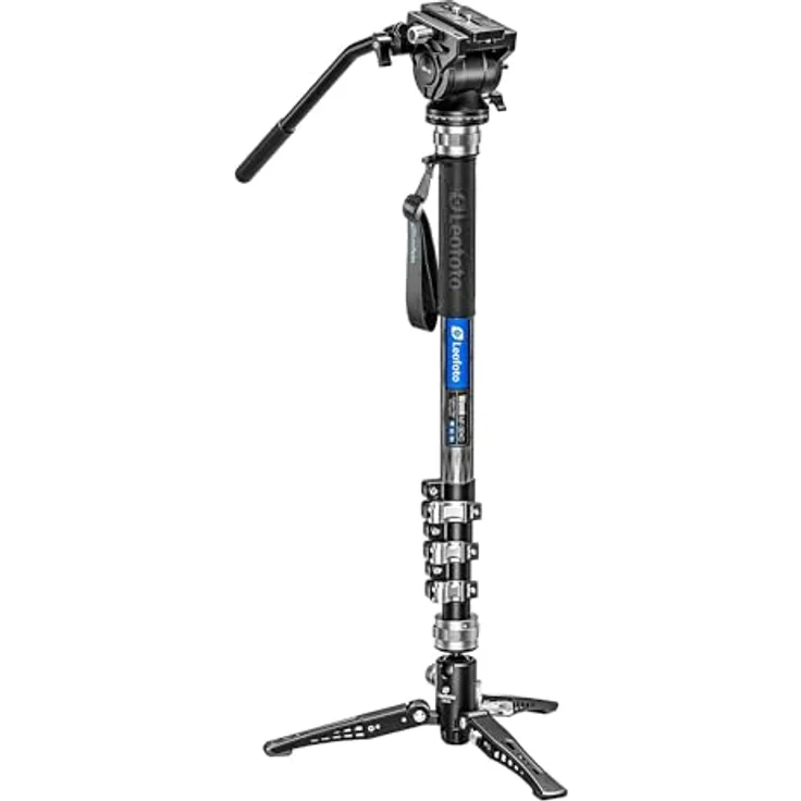 Leofoto MF-324C, Carbon-Einbeinstativ mit Schwenk-Neigefuß VD-04, max. Höhe 152 cm, Tragfähigkeit 10 kg