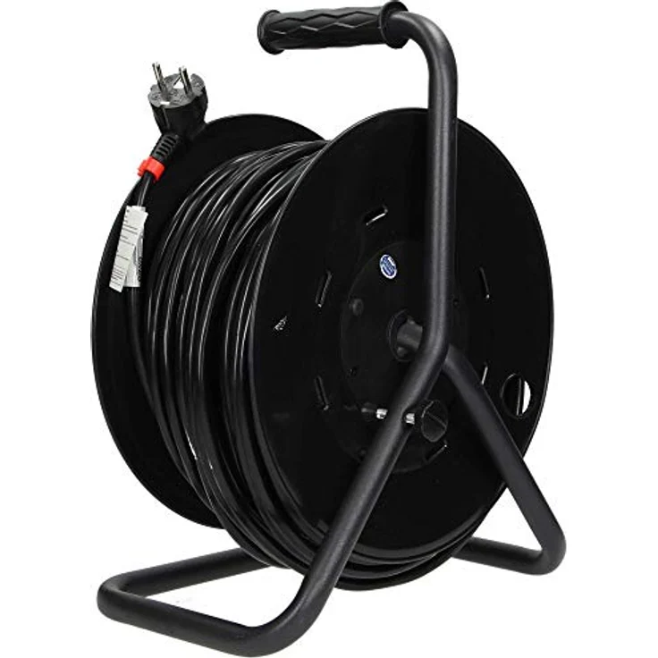 Orno AE-13155(GS) Kabeltrommel 50m 4-Fach 3200W Anti-Twist-Sockel-System, solide Metallkonstruktion, ölbeständiges Kabel – Bild 4