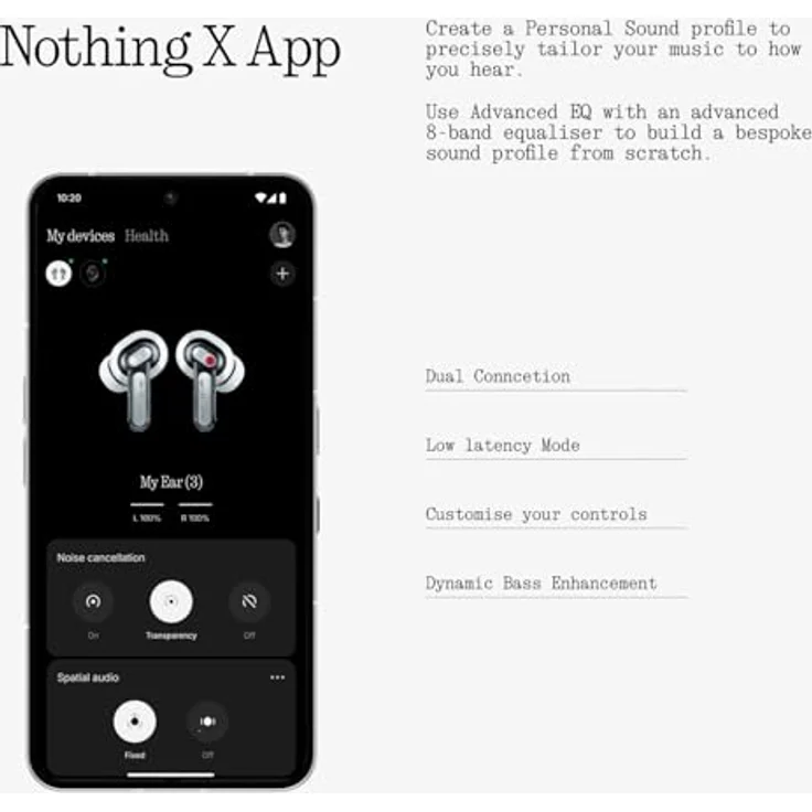 NOTHING Ear (3), In-ear Kopfhörer mit Bluetooth in Weiß – Bild 9