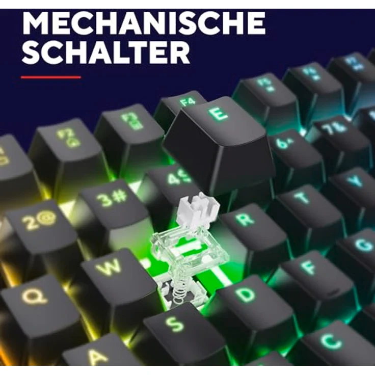 Trust Gaming GXT 871 Zora Mechanische Gaming Tastatur mit RGB Beleuchtung, Lineare Huano Switches, N-Key Rollover Anti-Ghosting, USB Programmierbar, Deutsch QWERTZ Layout – Bild 5