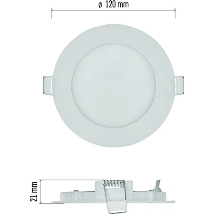 EMOS LED Panel 7 W Einbauleuchte, Deckenleuchte in Weiß, 480 lm, Ø 12 cm, extra flach, neutralweiß 4000 K – Bild 5