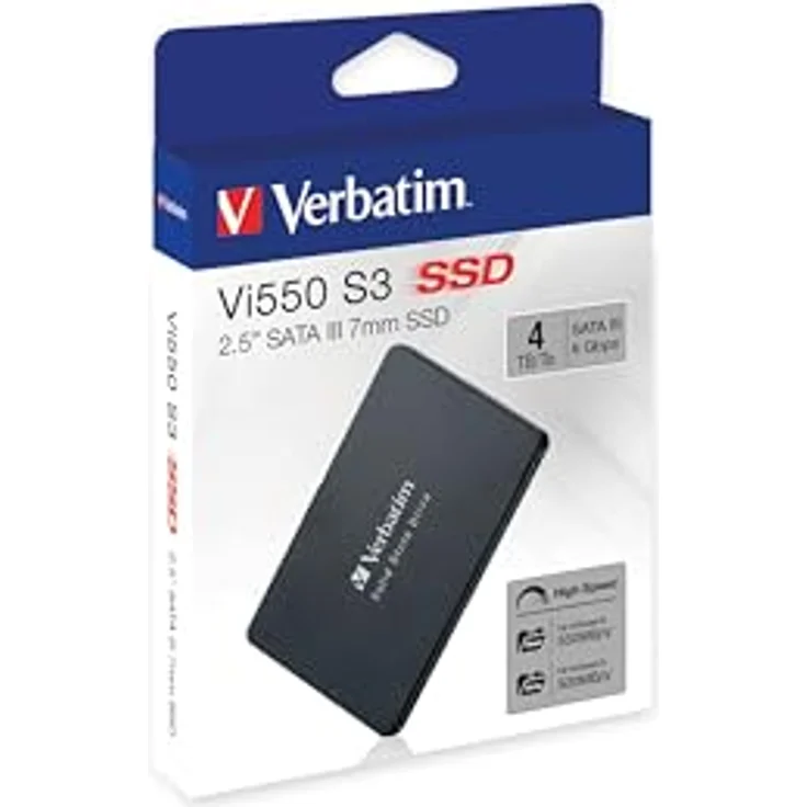 Verbatim Vi550 S3 SSD, internes SSD-Laufwerk mit 4 TB Datenspeicher, Solid State Drive mit 2,5'' SATA III Schnittstelle und 3D-NAND-Technologie, schwarz – Bild 4