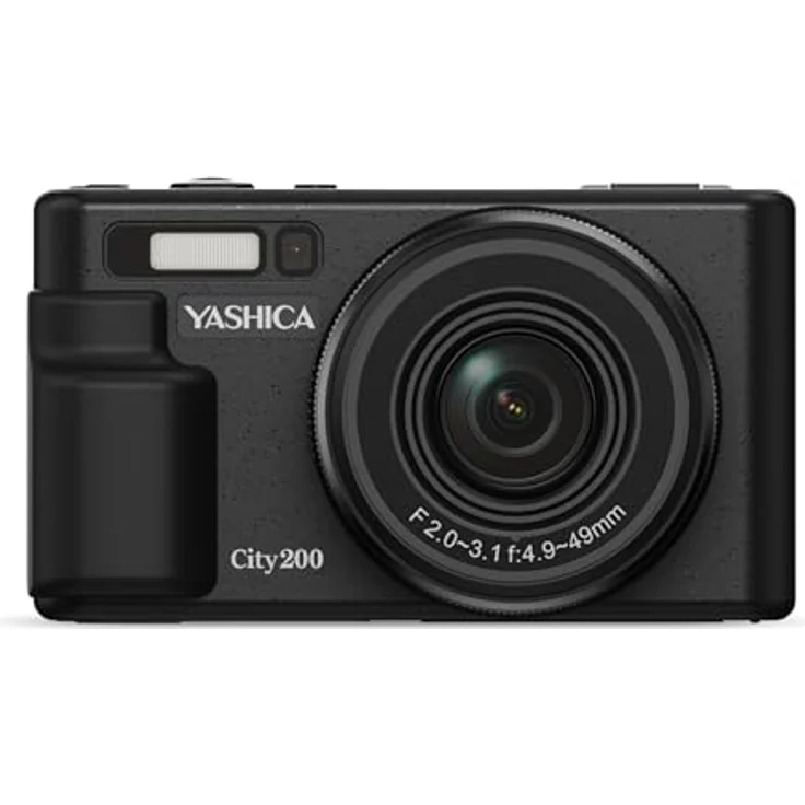 Yashica City 200, Kompaktkamera mit 13-72 MP und 5K Videoaufnahme, schwarz – Bild 1