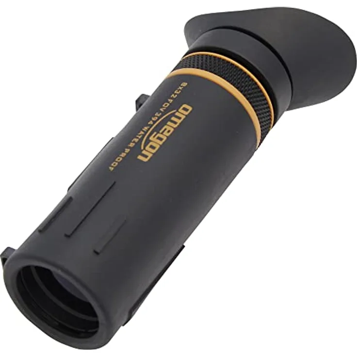 Omegon Monokular Fernglas 8x32, 8-facher Zoom mit großem Sehfeld, wasserdicht, BaK-4 Optik für Reisen und Vogelbeobachtungen