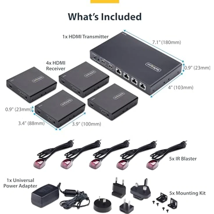 StarTech 4-Port HDMI Extender und Splitter, CAT6, 4K 60Hz, bis 70m, Power-over-Cable, für Digital Signage und Konferenzräume – Bild 5