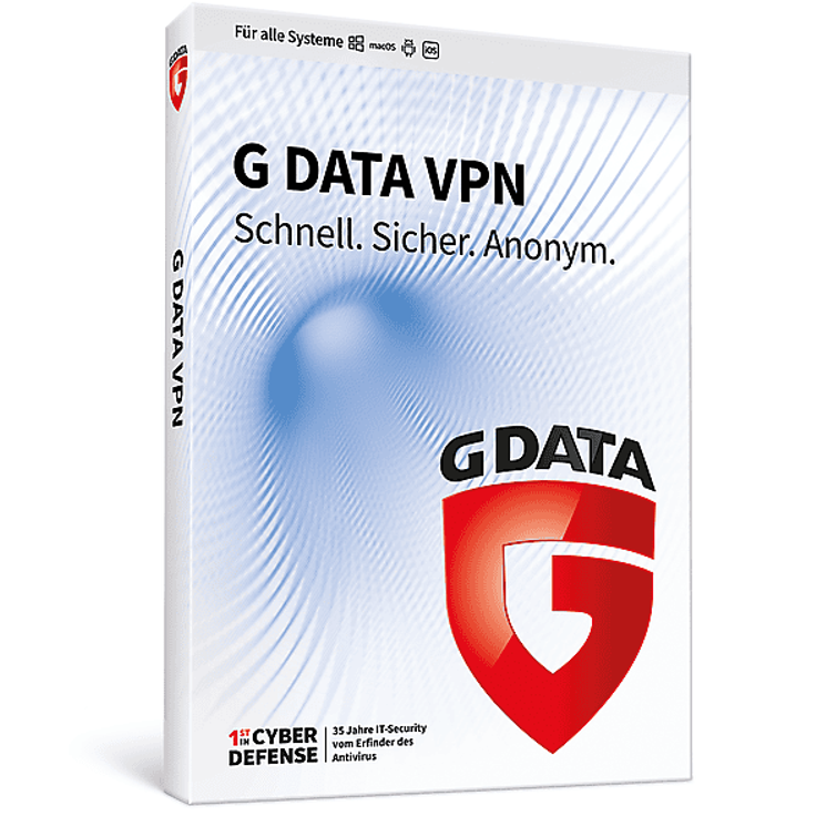 G DATA VPN, 1 Gerät für 1 Jahr, unbegrenzter, verschlüsselter Datenverkehr, Datenschutz ohne Protokollierung