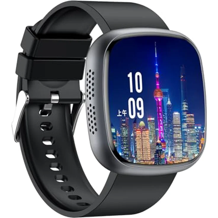 Knauermann NEO 2 (2025) - Gesundheitsuhr Smartwatch in Schwarz - EKG, HRV, Blutdruck, Schlafapnoe, Bluetooth, Silikonband – Bild 3