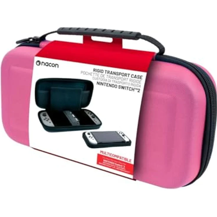 NACON SWITCHNEWPOUCHLPINK, Hartschalenkoffer für Nintendo Switch 2, Switch Lite und Switch OLED, kratzresistent, pink – Bild 1