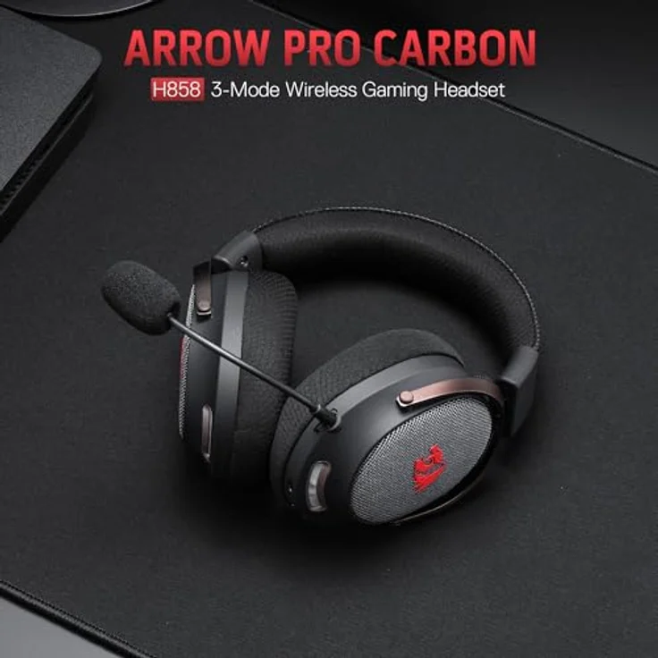 Redragon Arrow Pro H858, Wireless Bluetooth Gaming Headset mit 53-mm-Treibern und 7.1 Surround-Sound, schwarz – Bild 8