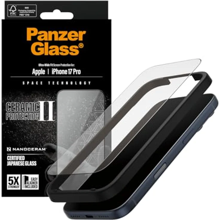 PanzerGlass Ceramic II Displayschutz, Ultra Wide Fit für Apple iPhone 17, Transparente Schutzfolie, 1 Stück – Bild 5