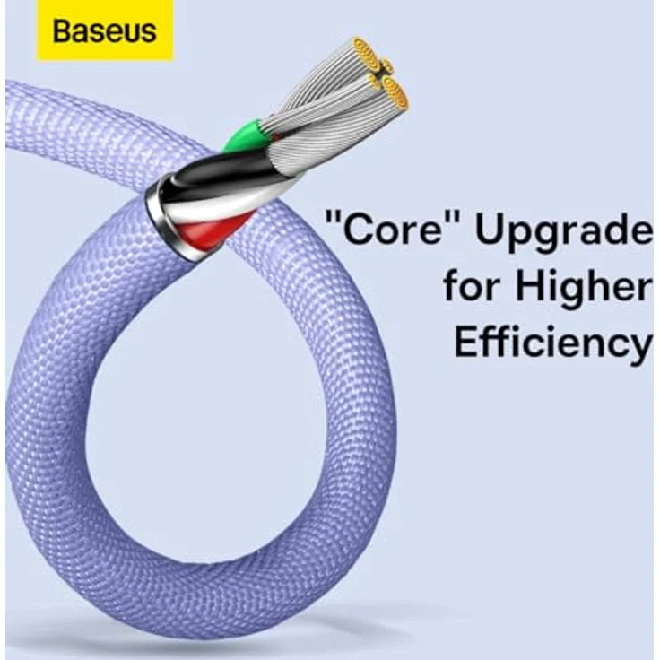 Baseus Crystal Shine Serie 18W 1,2 m USB-A auf Lightning-Kabel, lila, schnelles Laden und Datenübertragung, verstärkte Stecker – Bild 3
