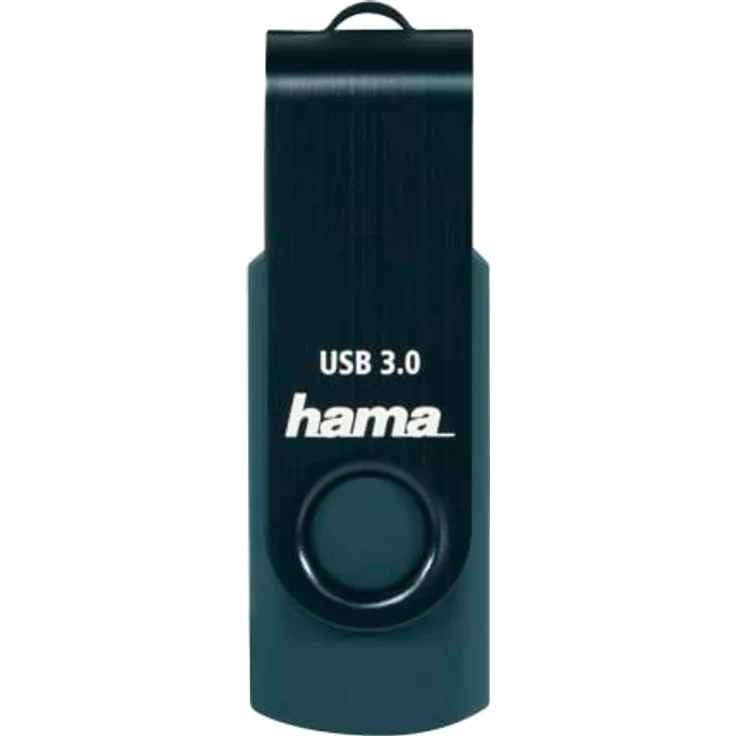 Hama USB-Stick Rotate, USB 3.0, 128GB, 90MB/s, Petrolblau, Schmale Verpack. (128 GB, USB A, USB 3.0), USB Stick, Blau – Bild 2
