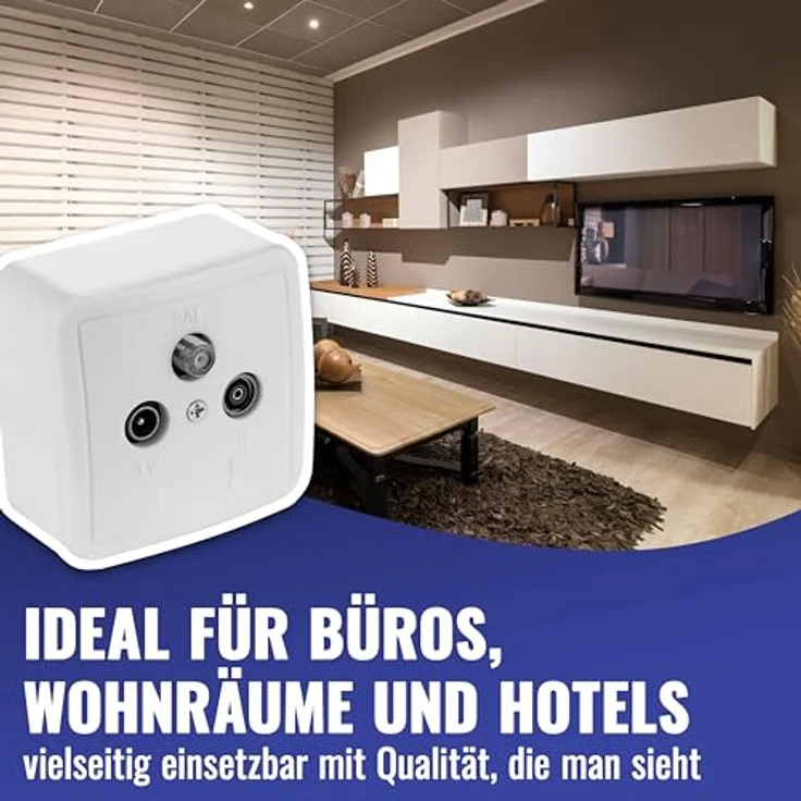Poppstar 1x SAT Dose (3-Loch Antennendose), Enddose für SAT, TV und Kabel Anschluss (digital/analog), Aufputz/Unterputz geeignet – Bild 6