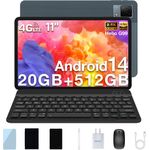 DOOGEE T40 Tablet mit Zubehör (11", 512 GB, Android 14, 20GB+512GB, 8580mAh, 8MP+16MP, OTG/FM/Face Unlock) - Ultra-dünnes Metallgehäuse, Helio G99 Octa-Core, Quad-Lautsprecher Soundsystem, DOOGEE Blue