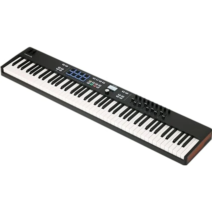 Arturia KeyLab Essential 88 mk3 Universal-MIDI-Controller-Keyboard für Musikproduktion - Inkl. Pro-Software, 88 Vollformat-Tasten, 9 Drehregler, 9 Fader, Modulations-/Bend-Räder und 8 Pads - Schwarz – Bild 5