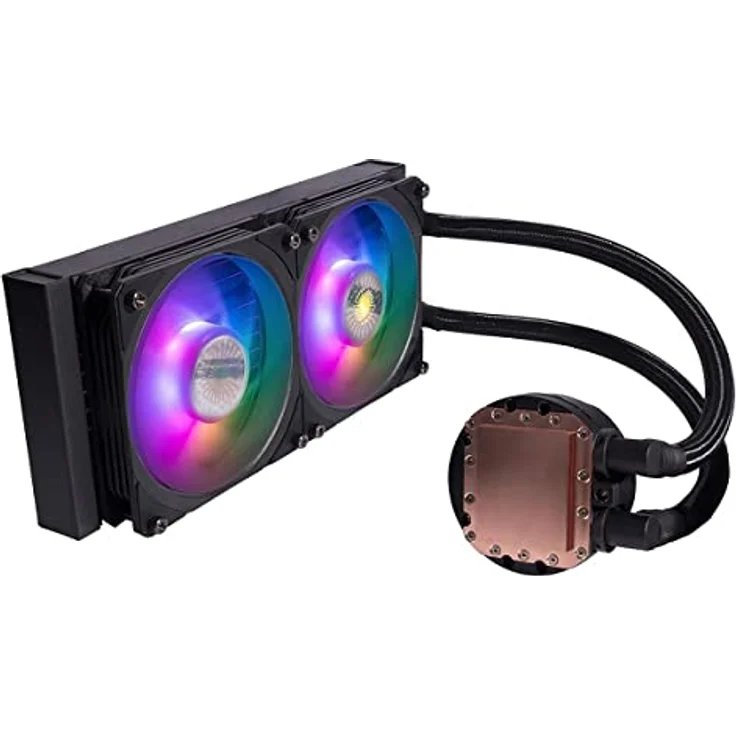 Cooler Master PL240 Flux, CPU Wasserkühler mit Dual-Radiator-Design, RGB-Beleuchtung, Schwarz – Bild 8