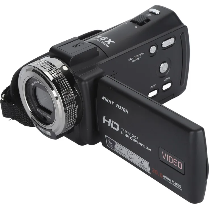 Lixada Video Camera Camcorder 30MP 1080P HD, 16x Zoom, Nachtsicht, 3 Zoll TFT LCD, Remote Control, Mikrofon und Smartphone Halterung