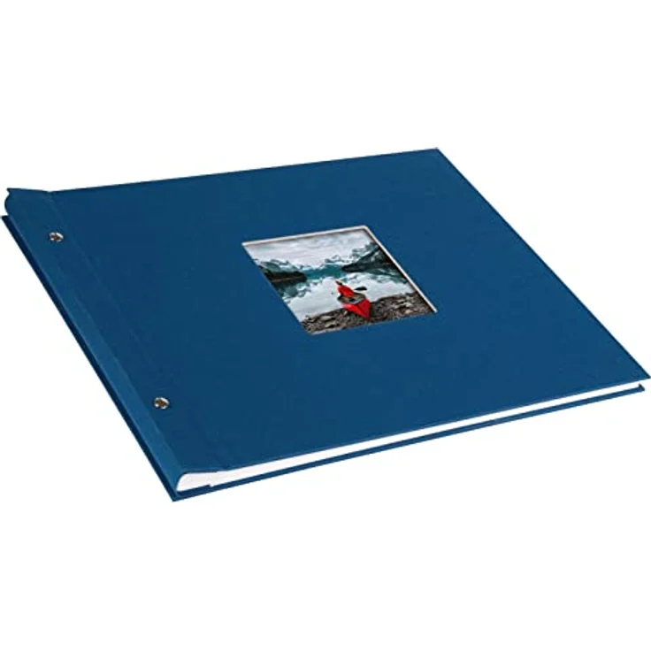 goldbuch Schraubalbum mit Fensterausschnitt, Bella Vista, 39 x 31 cm, 40 weiße Seiten mit Pergamin-Trennblättern, Erweiterbar, Leinen, Blau, 28895 – Bild 4