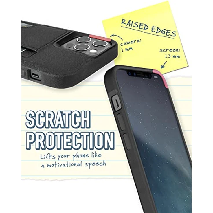 Silk Smartish Apple iPhone 11 Pro (5.8'') Wallet Hülle - Q Kreditkartentasche [Schlanke Handyhülle mit Kickstand I Grip Cover Bumper] - Wallet Slayer Vol.2 - Black Tie Affair - Q19-BLACK – Bild 5