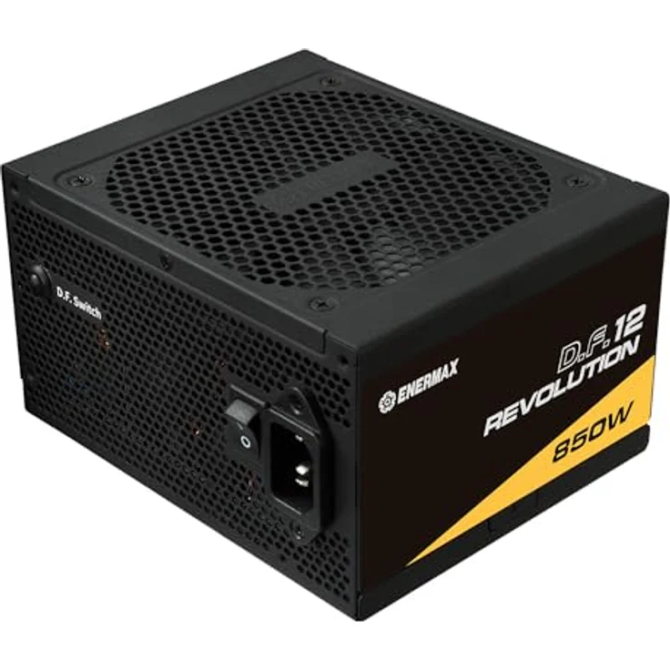 ENERMAX Revolution D.F. 12 ATX3.1 PCI-e 5.1 Ultrakompakt 850W Netzteil 80Plus Gold (Vollmodular, 50% Semi-Fanless, 12V-2x6); ETV850G, schwarz – Bild 3