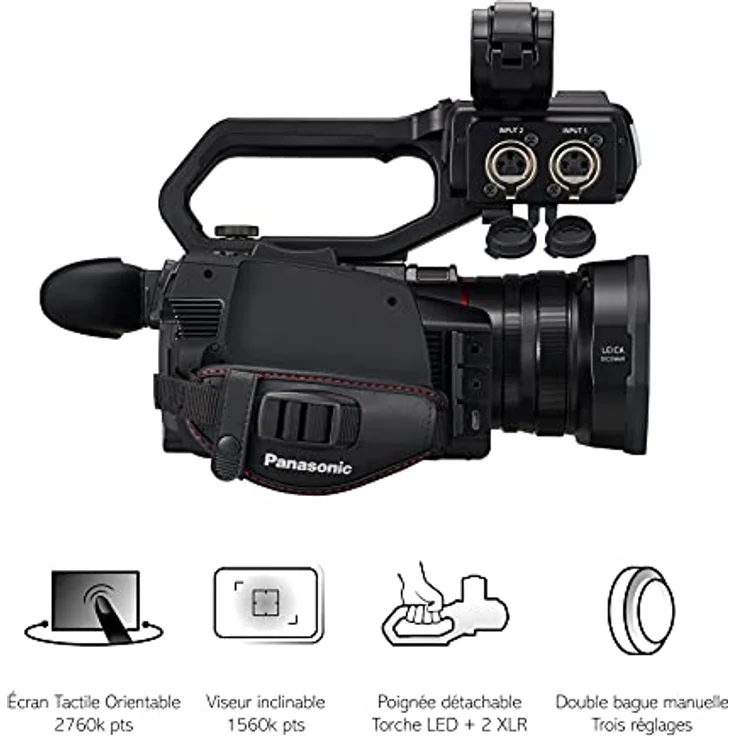 Panasonic HC-X2000E Profi Camcorder (4K Video, Kamera mit LEICA Objektiv, 25mm Weitwinkel, 24x optischer Zoom, Autofokus, professionelle Videokamera) – Bild 4