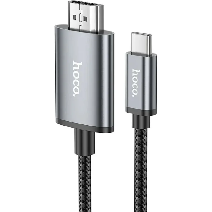 Hoco UA27, Kabel Typ C zu HDMI 4K 30Hz, 2m, stahlgrau