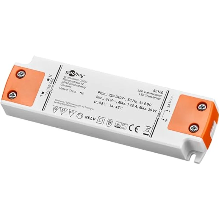 Goobay LED-Trafo 24 V (DC)-30 W Dimmbar, 24 V DC für LEDs bis 30W Gesamtlast – Bild 2