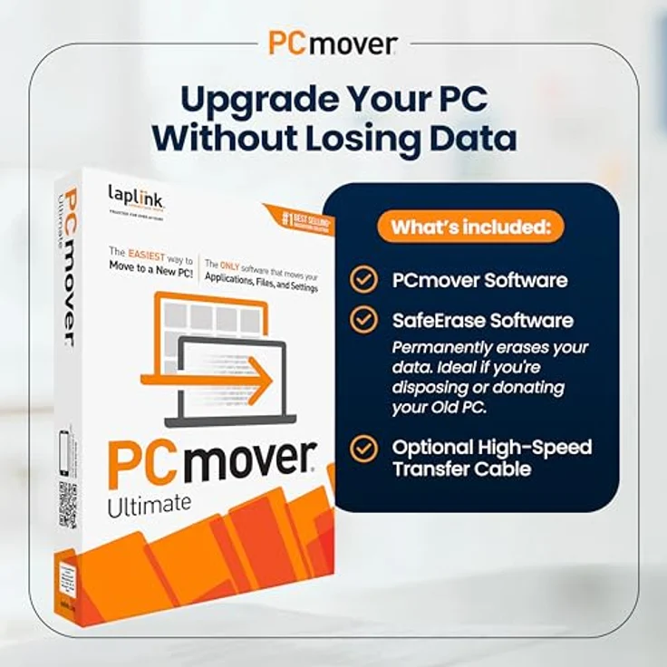 Laplink Software PCmover Ultimate 11, Datenübertragungssoftware für Anwendungen, Dateien und Einstellungen, inklusive Ethernet-Kabel, 1 Verwendung – Bild 4