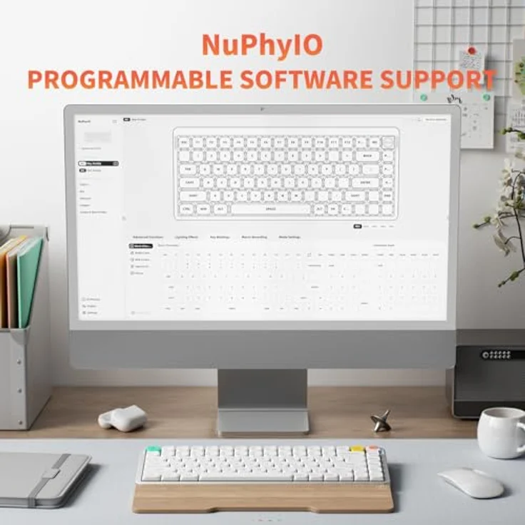 Nuphy Air75 V3 Kabellose Mechanische Tastatur Hot Swappable, 84 Taste 75% ANSI US Layout, Custom Low Profile, RGB LED, Gasket Mounted, Bluetooth/2.4GHz/USB-C, Schwarz Brown nano – Bild 4