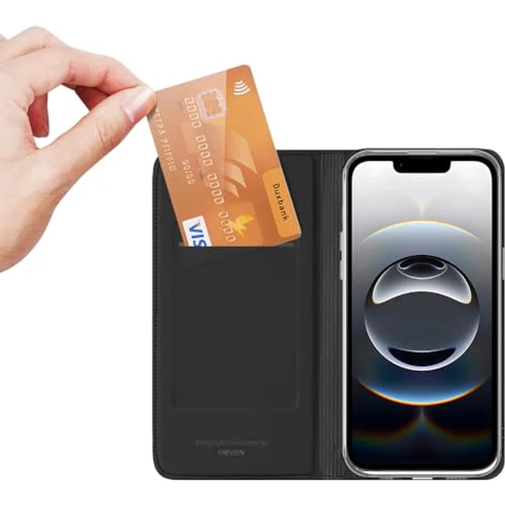Nevox Vario Series Handyhülle für Apple iPhone 16e / iPhone 17e – Premium Bookcase Klapphülle mit Kartenfach, Standfunktion, Magnetverschluss, TPU-Innenschale, Rundumschutz, Schwarz – Bild 2