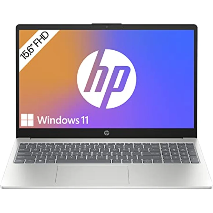 HP Laptop | 15,6 Zoll (39,6 cm) FHD IPS Display | AMD Ryzen 5 7520U | 16 GB LPDDR5-6400 MHz RAM | 512 GB SSD | AMD Radeon-Grafik | Windows 11 Home | QWERTZ Tastatur | silber | mit HP Fast Charge – Bild 1